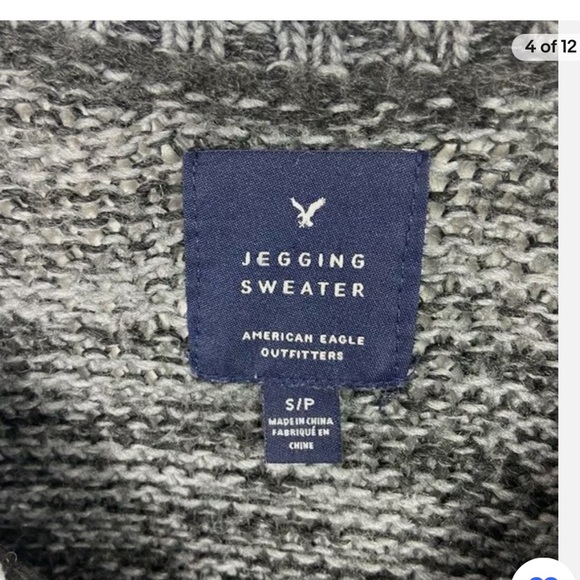 EUC American Eagle Mohair Wool Jeggings Fit Fair Isle Knit Pullover - Picture 3 of 7